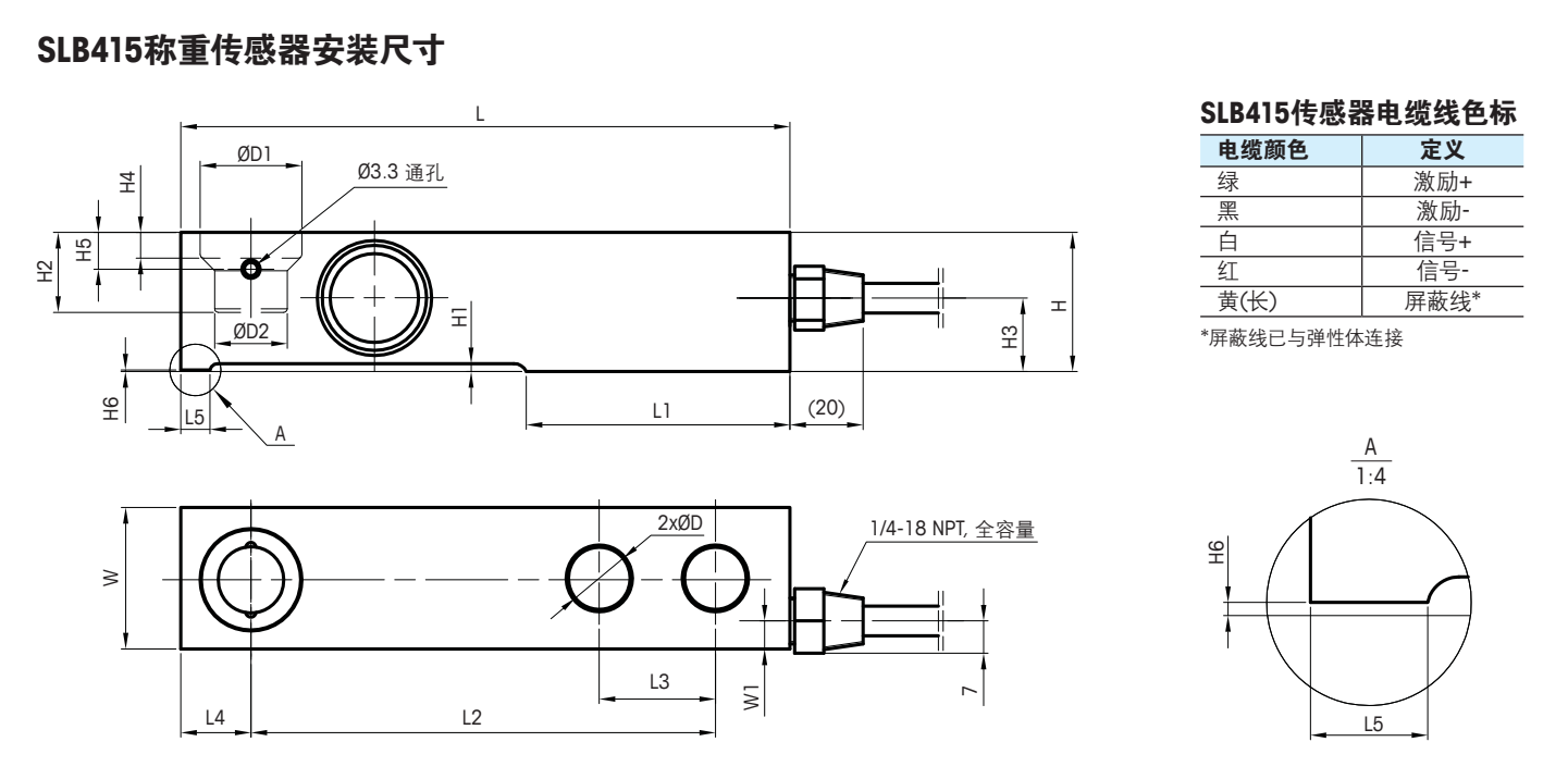 梅特勒托利多SLB415称重传感器